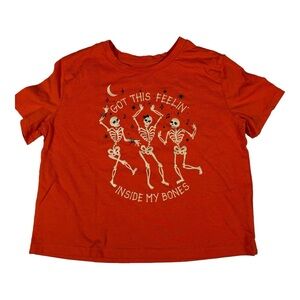 Girls - Way to Celebrate Halloween- Tee - Dancing Skeletons -  M (7/8)